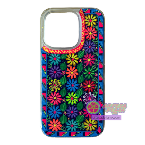 Funda Pintada a Mano iPhone 14 Pro Flores