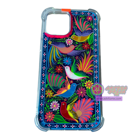 Funda Pintada a Mano iPhone 12 Pro Max Modelo Aves Colores