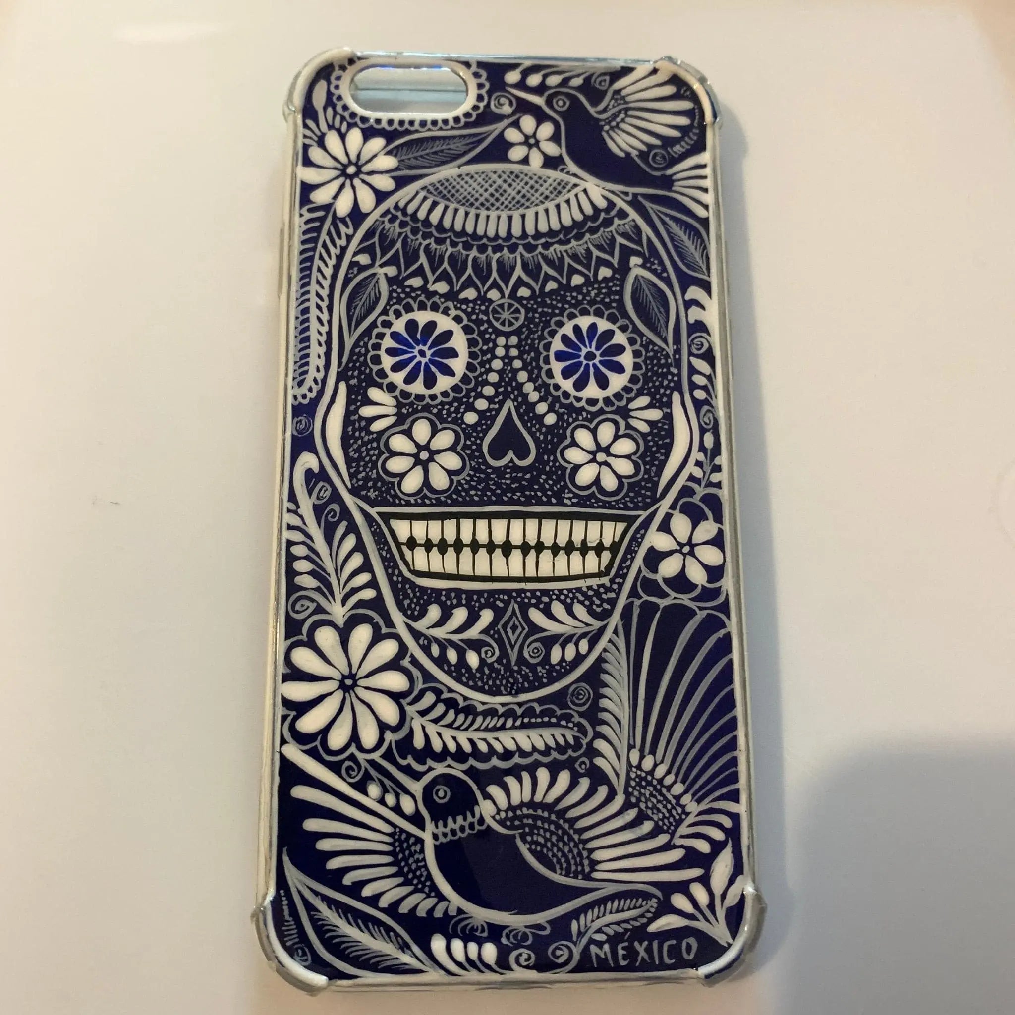 Funda Pintada a Mano iPhone 6 Modelo Calavera Talavera Artesadelia Mi Mexico