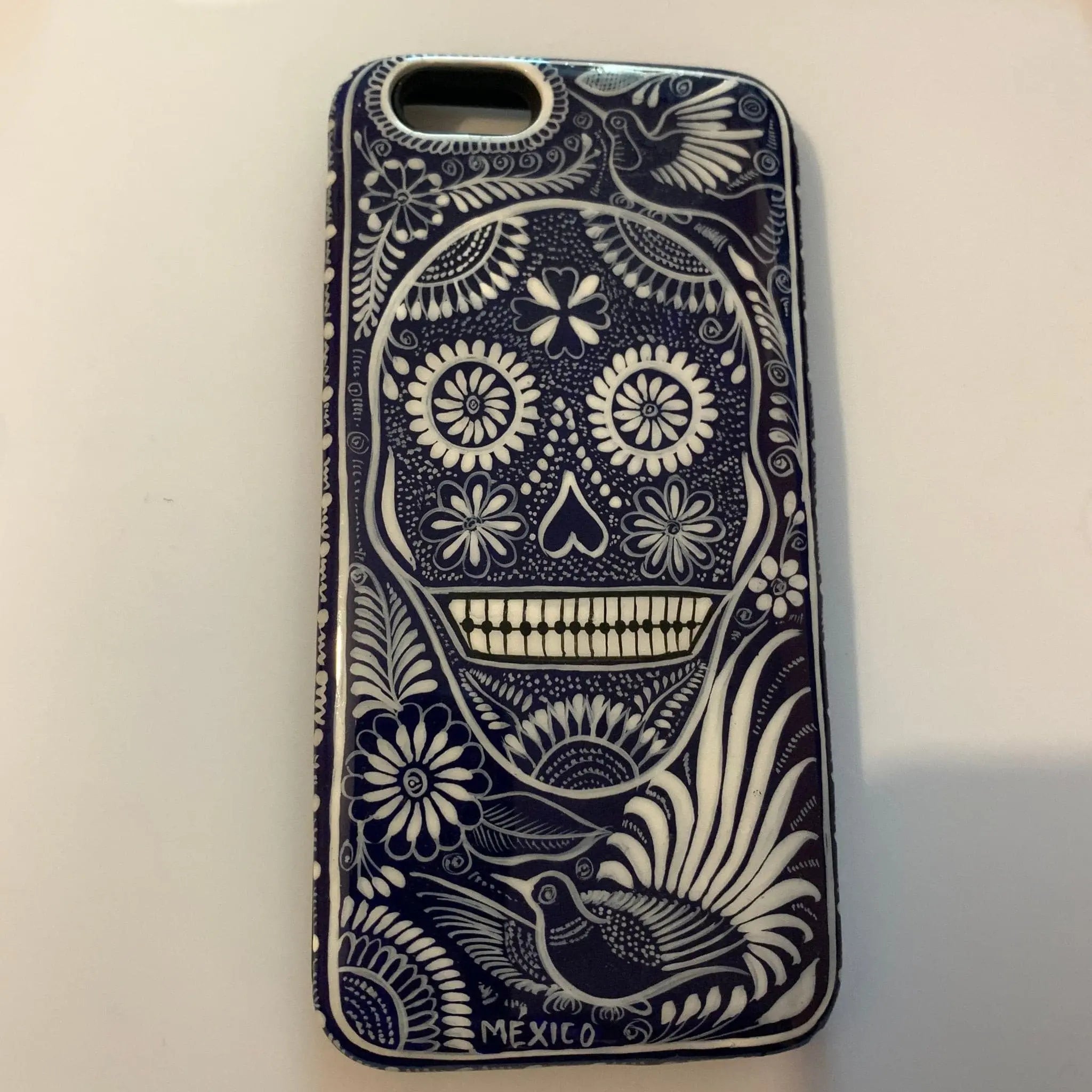 Funda Pintada a Mano iPhone 6 Modelo Calavera Talavera Artesadelia Mi Mexico