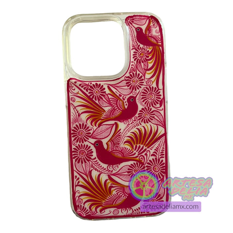Funda Pintada a Mano iPhone 14 Pro Rosa
