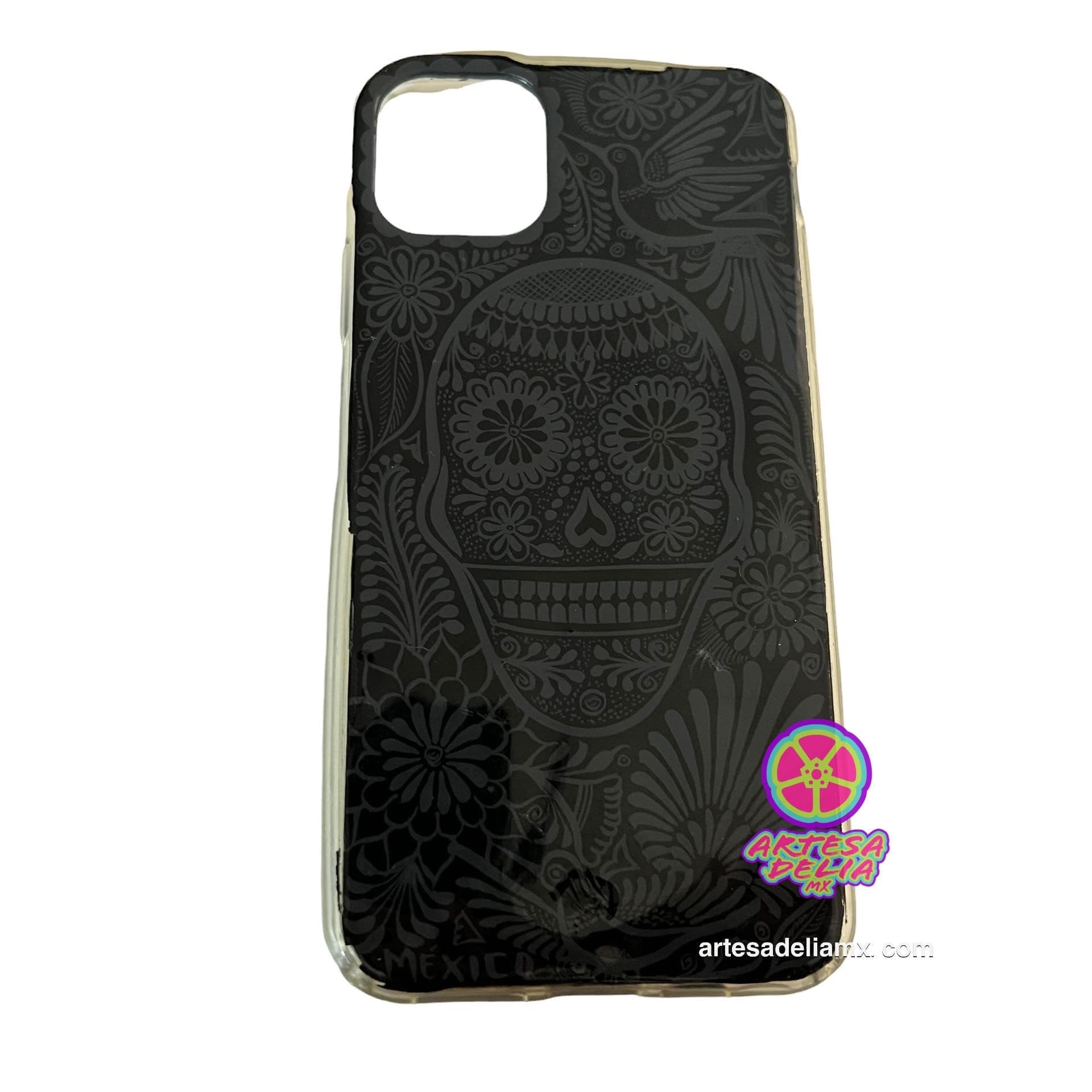 Funda Pintada a Mano iPhone 11 PRO MAX Modelo Barro Negro - Artesadelia