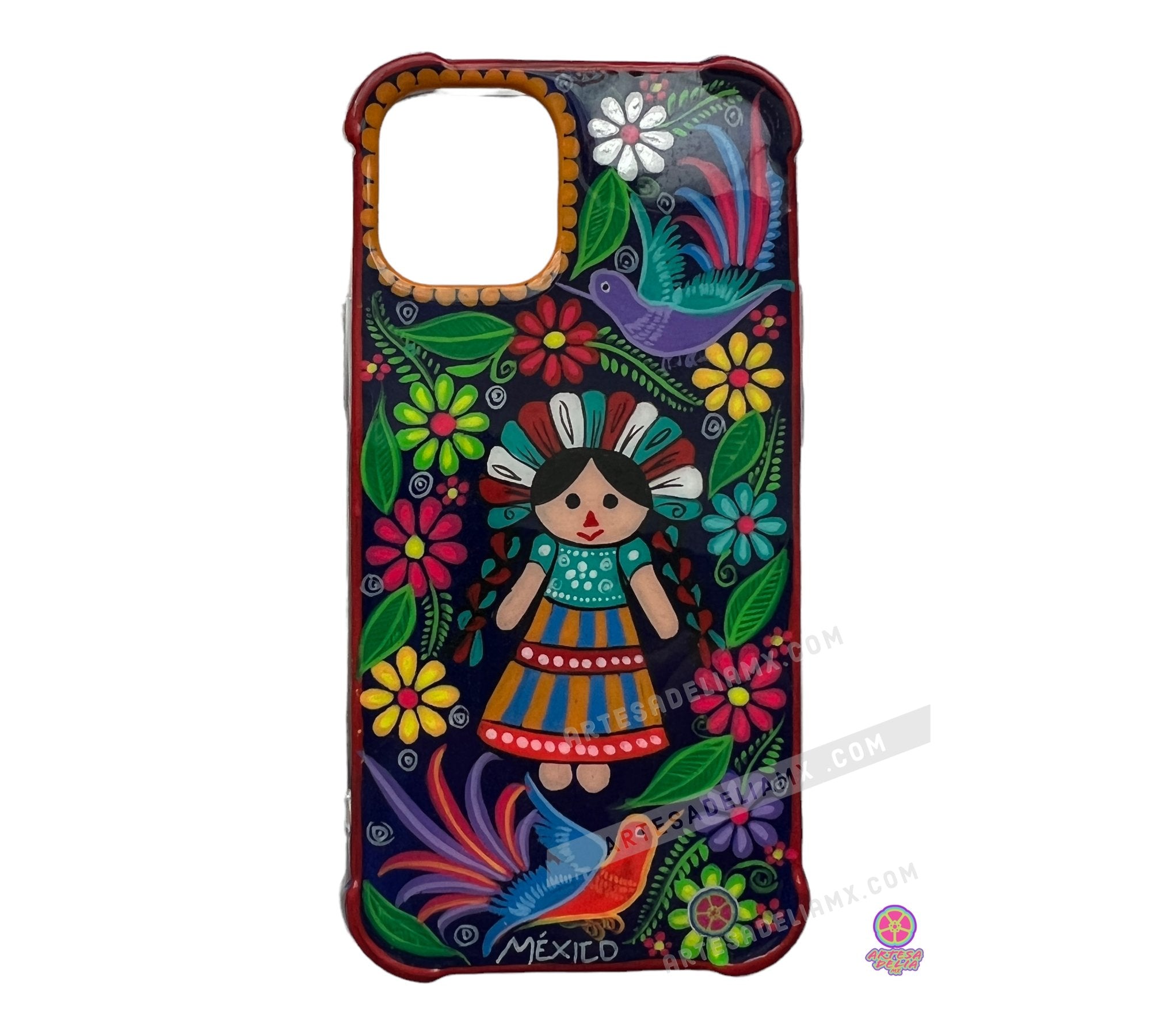 Funda Pintada a Mano iPhone 12 Mini Modelo Lelé - Artesadelia