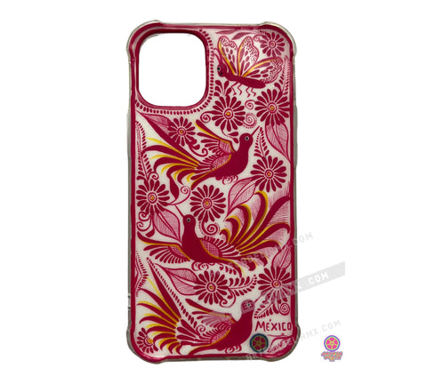 Funda Pintada a Mano iPhone 12 Mini Modelo Rosa mexicano - Artesadelia