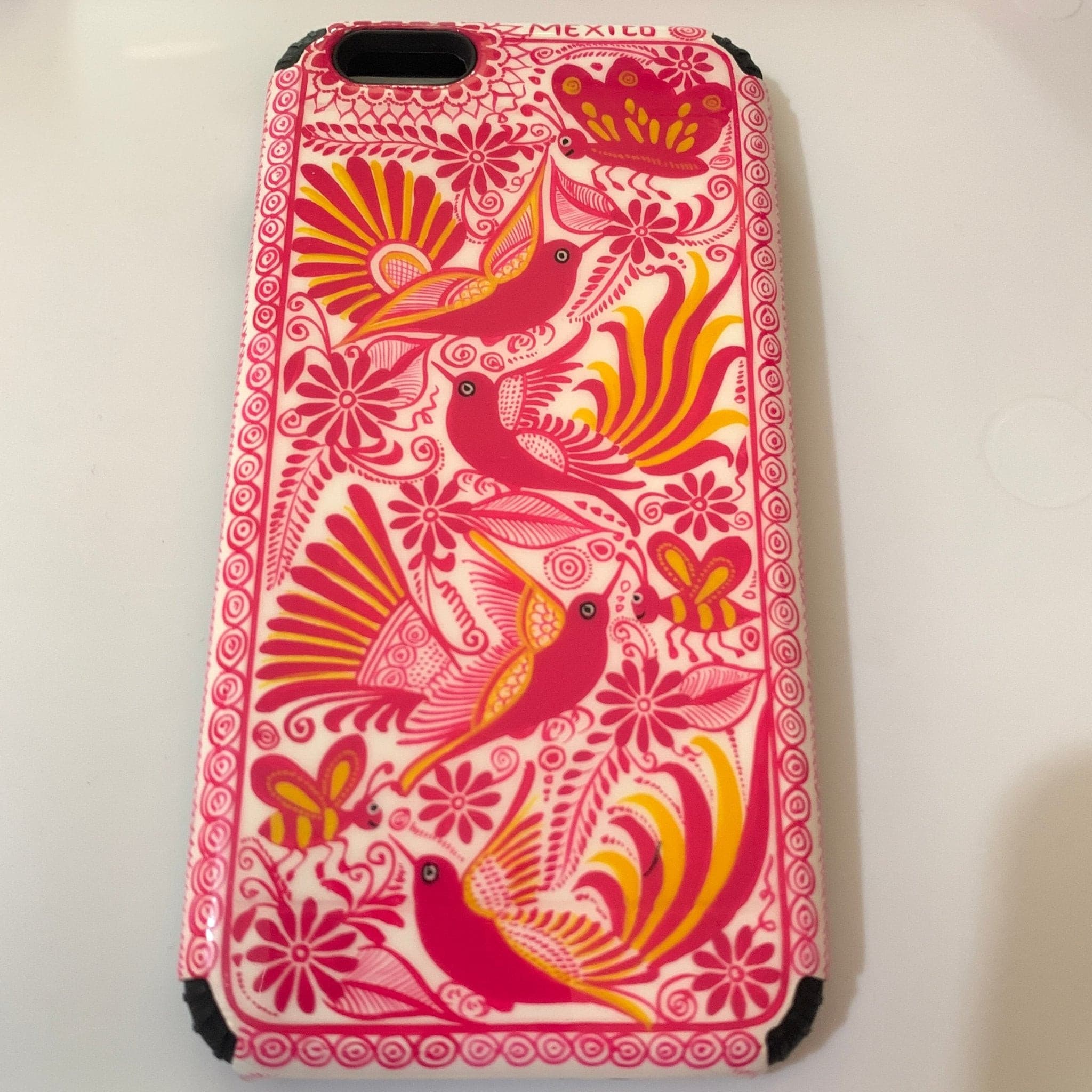 Funda Pintada a Mano iPhone 6 plus Modelo Rosa Mexicano - Artesadelia