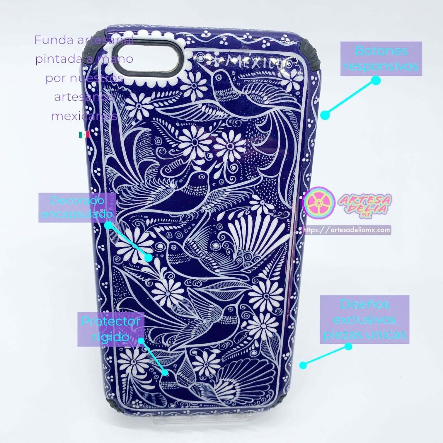 Funda Pintada a Mano iPhone 6 plus Modelo Talavera - Artesadelia