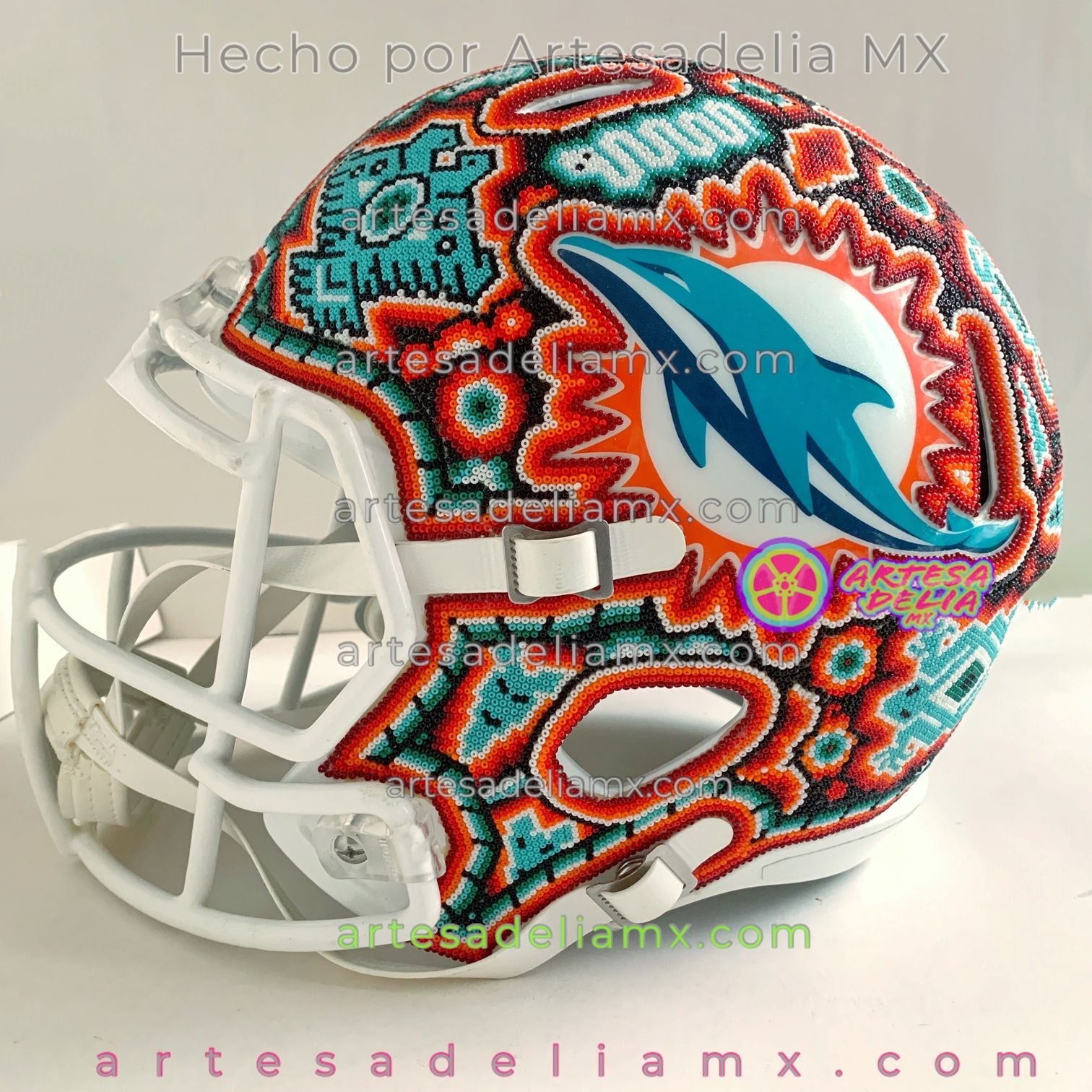 PRE-ORDEN Miami Dolphins Casco Huichol Sports NFL - Artesadelia