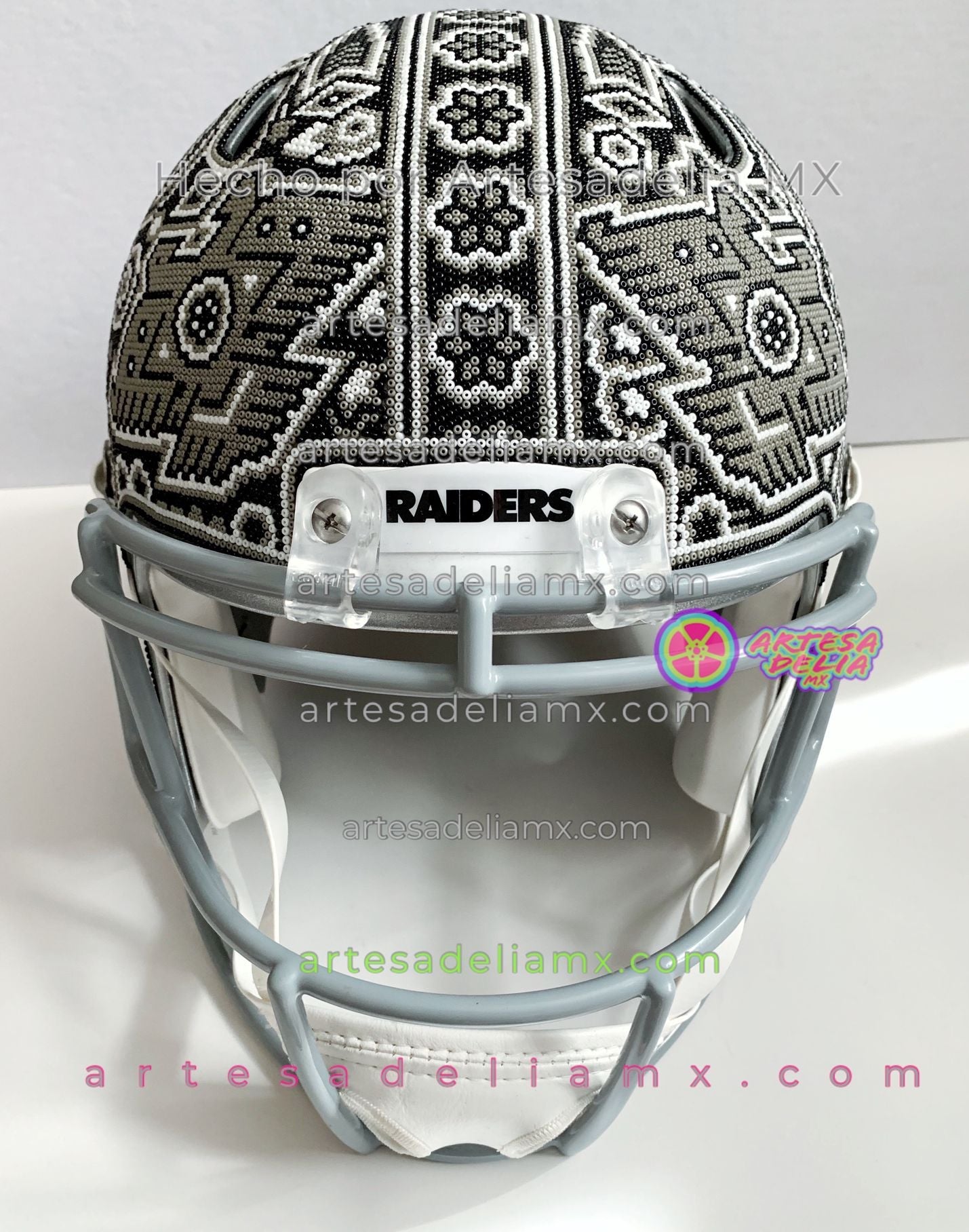 PRE-ORDEN Raiders Casco Huichol Sports NFL - Artesadelia