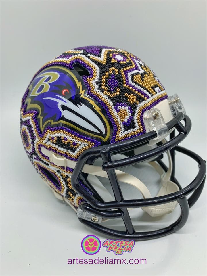 PRE-ORDEN Ravens Casco Huichol Sports NFL - Artesadelia